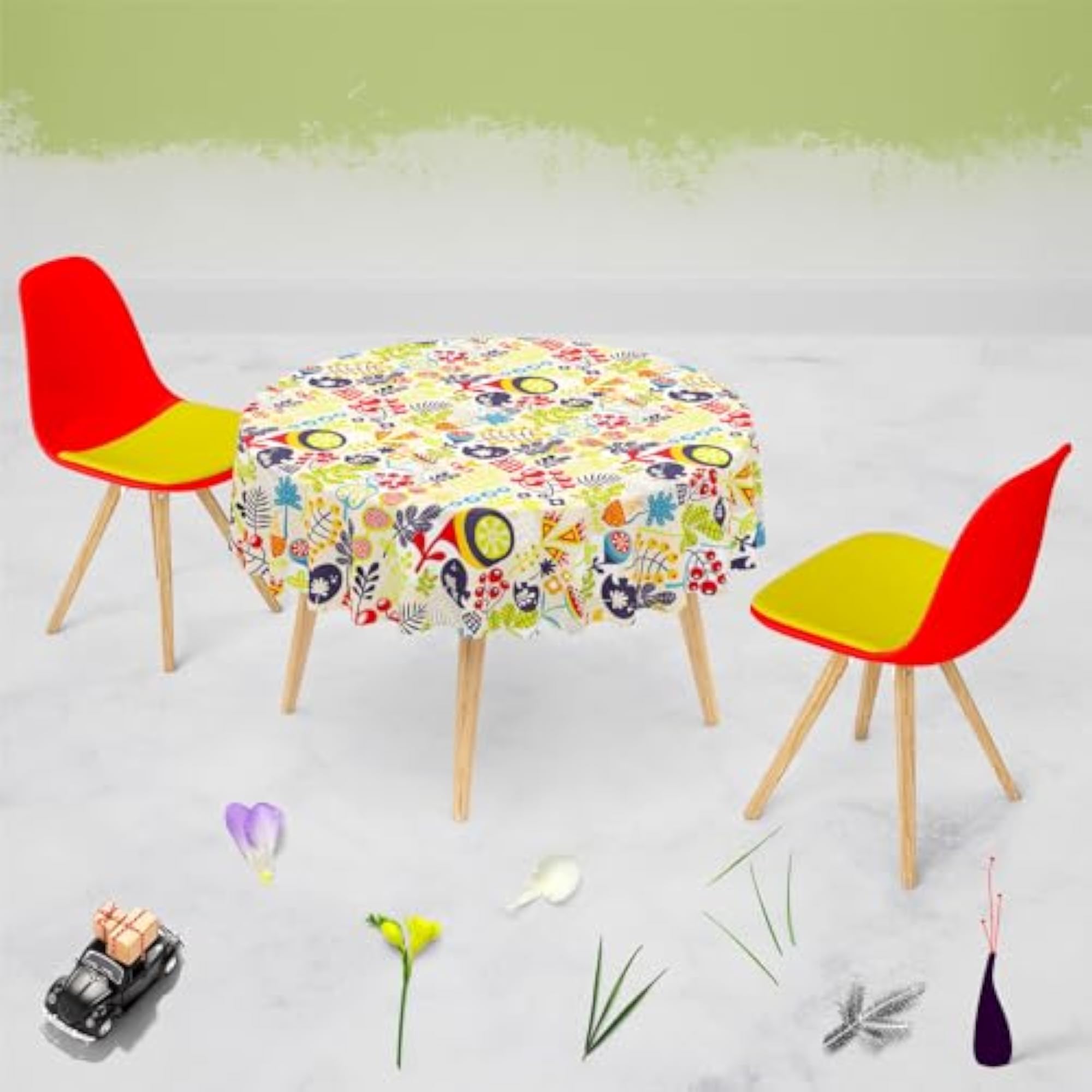 Birds & Flowers D5 Table Cloth Cover for Dining & Center Table